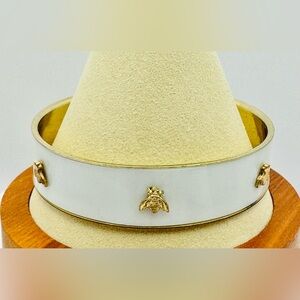 Gold Bumble Bee Charm Bangle Bracelet